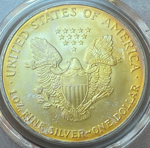 2007 American Silver Eagle MS-65 PCGS Rainbow Toned