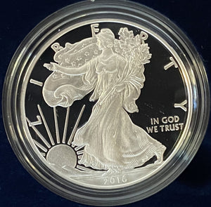 2016-W American Silver Proof in Box W/ COA Lettered Edge